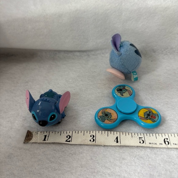 SET OF 3 STITCH Fidget Spinner Mini Plush Head Pull Back Car Japan - Picture 7 of 13